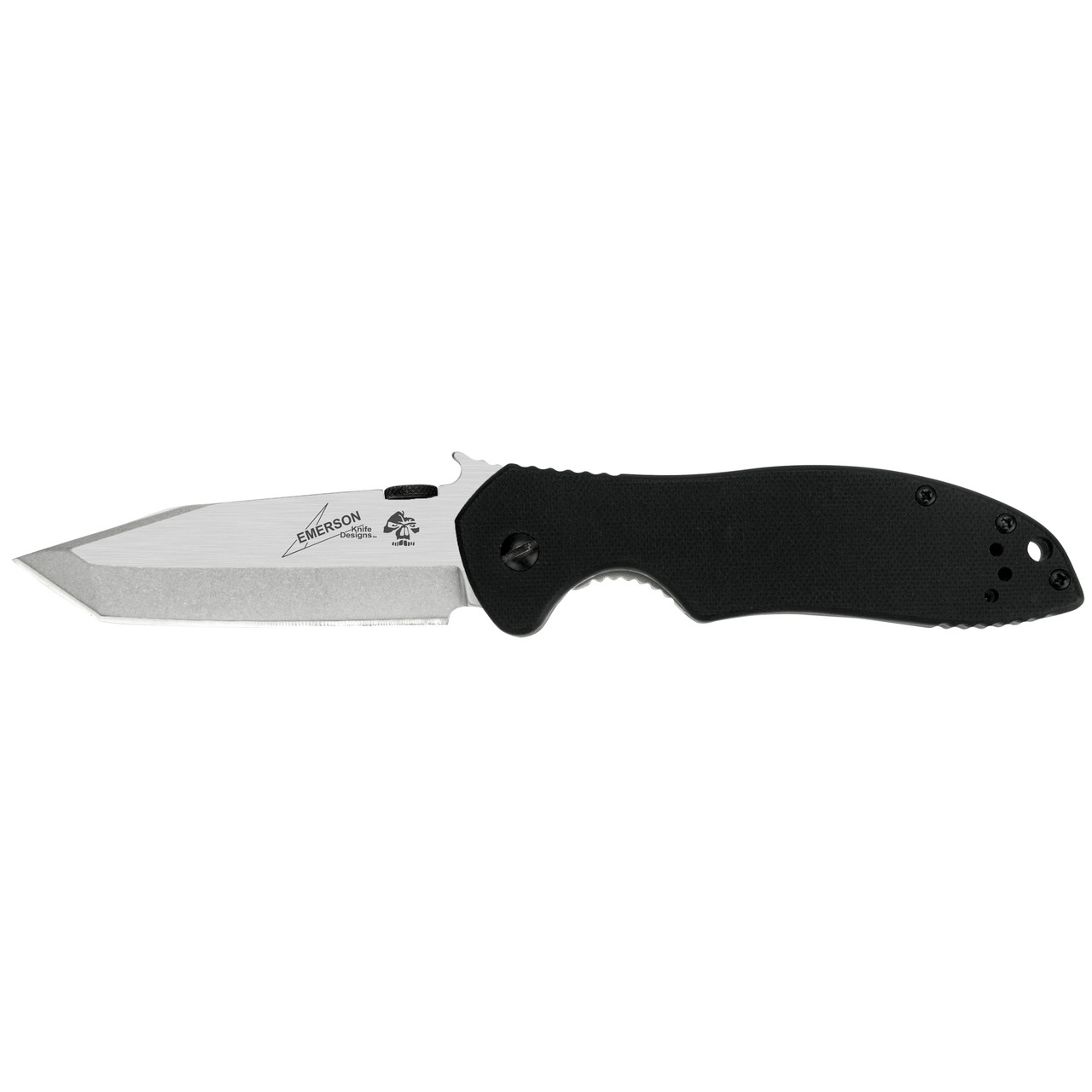 Kershaw, Emerson CQC, 3.25" Folding Knife, Tanto Point, Plain Edge, Black G10 Frame