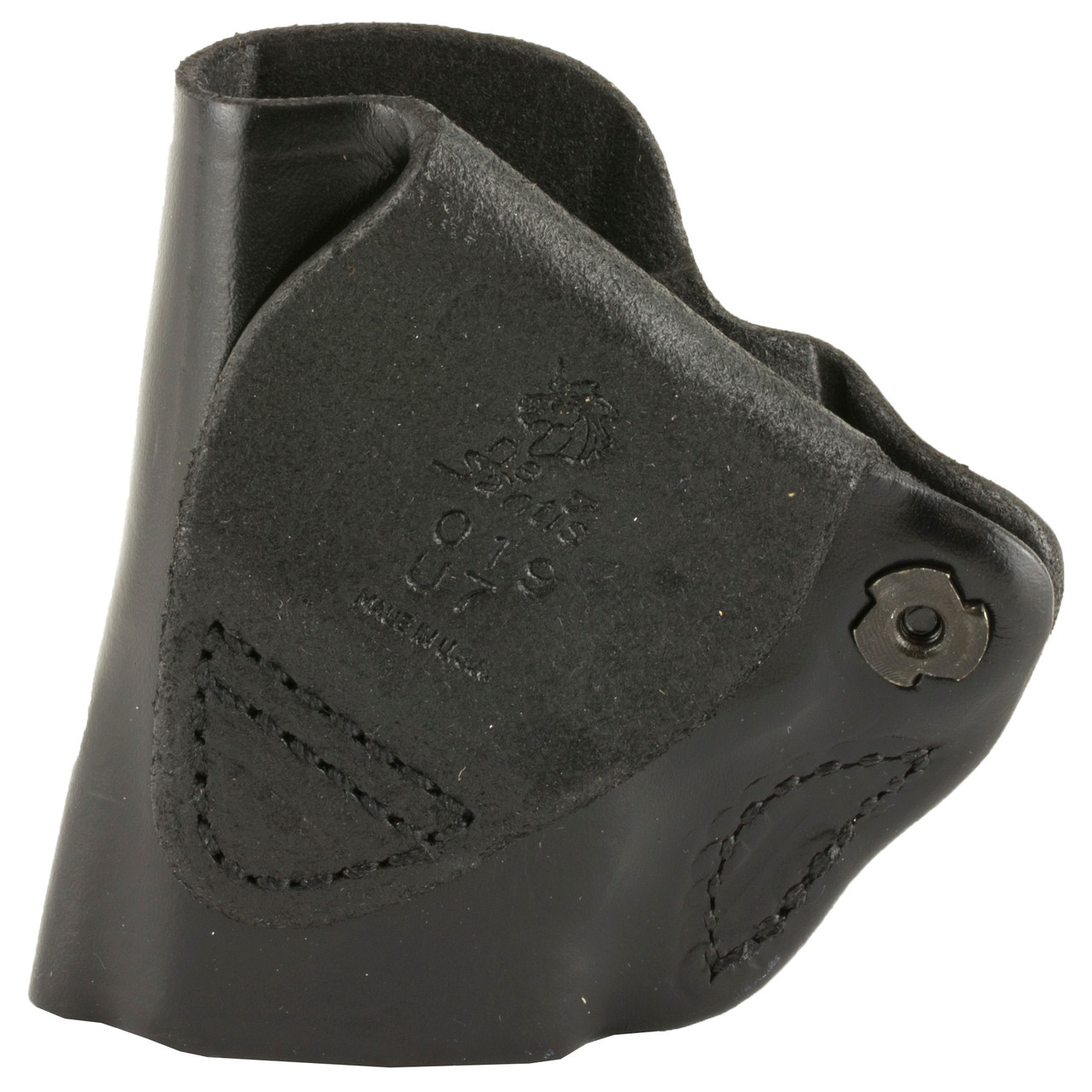 DeSantis Gunhide, Mini Scabbard Belt Holster, Fits S&W .380 Bodyguard With Laser, Right Hand, Black Leather