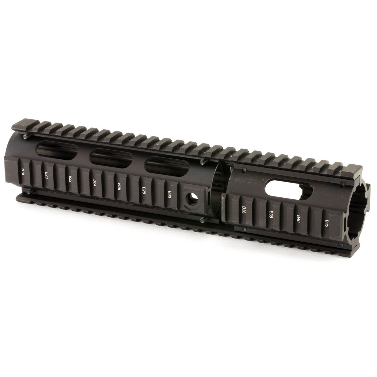 Leapers, Inc. - UTG, Model 4/15 Quad Rail, Fits AR Rifles, Carbine Length, with Front Extension, Black