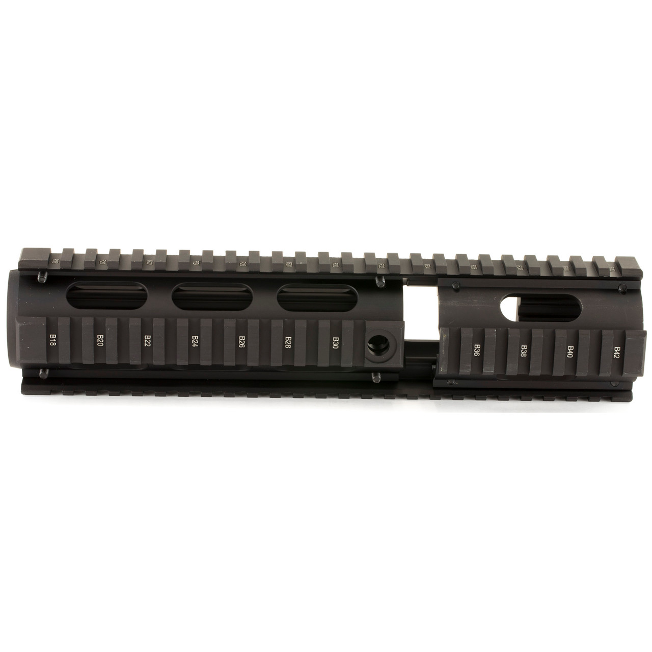Leapers, Inc. - UTG, Model 4/15 Quad Rail, Fits AR Rifles, Carbine Length, with Front Extension, Black