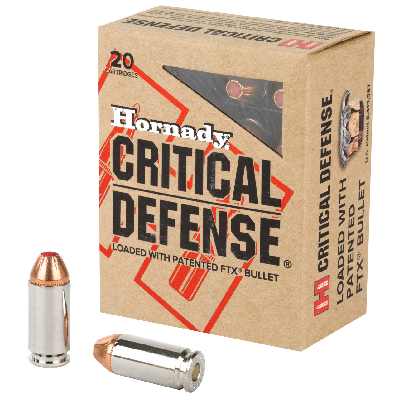 Hornady, Critical Defense, 40S&W, 165 Grain, Flex Tip, 20 Round Box