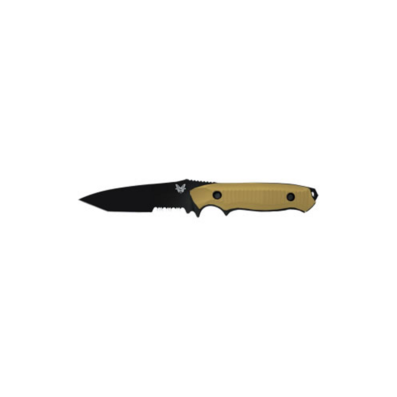 Benchmade Nimravus Tanto 4.5" Combo Blade, Coyote Aluminum Handles, Coyote Sheath - 141SBKSN