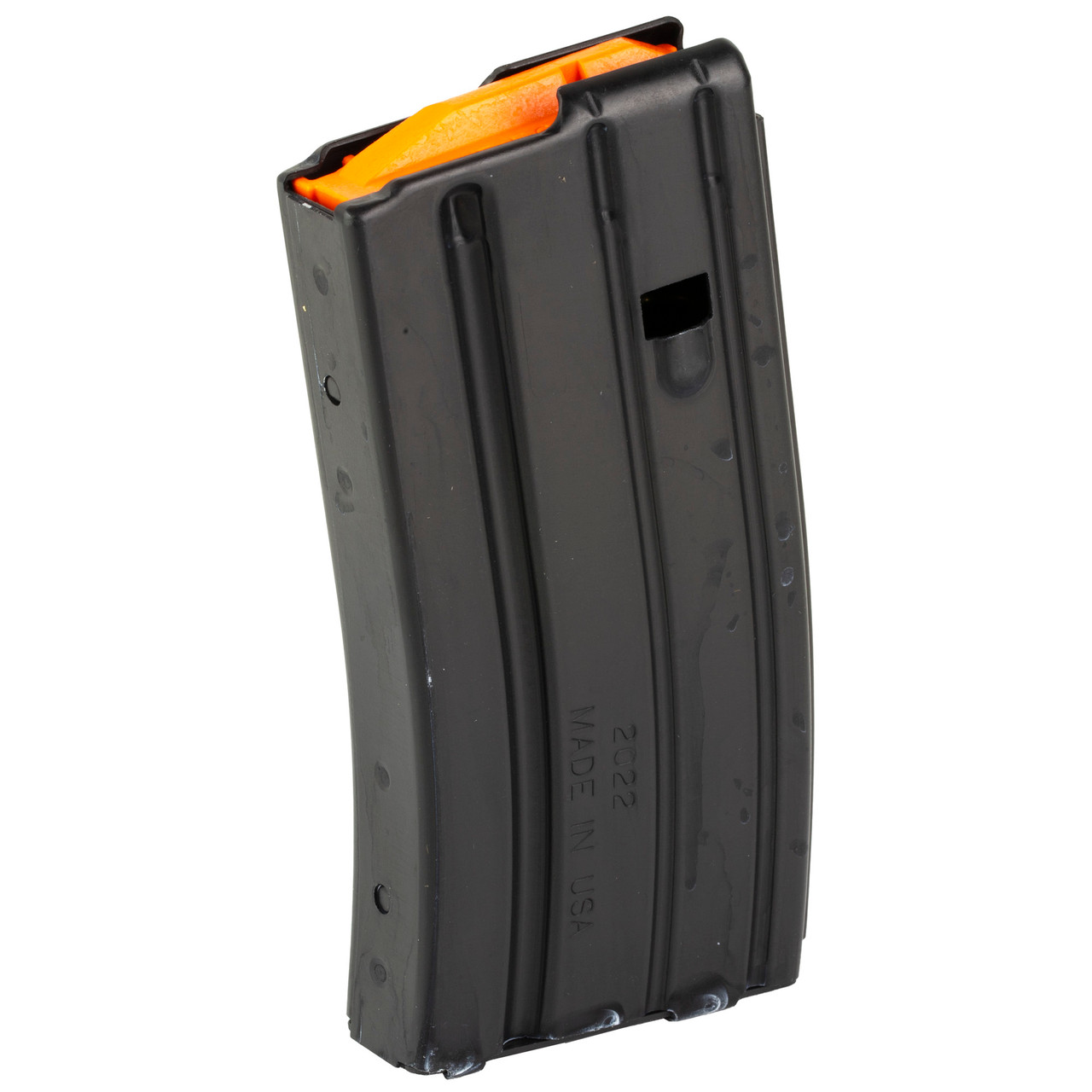 DURAMAG, Magazine, 223 Remington/556NATO/300 Blackout, 20 Rounds, Fits AR-15, Orange AGF Follower, Aluminum, Black