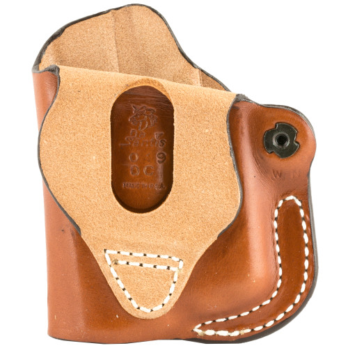 DeSantis Gunhide, Mini Scabbard Belt Holster, Fits Glock 43 with Streamlight TLR6, Right Hand, Tan Leather