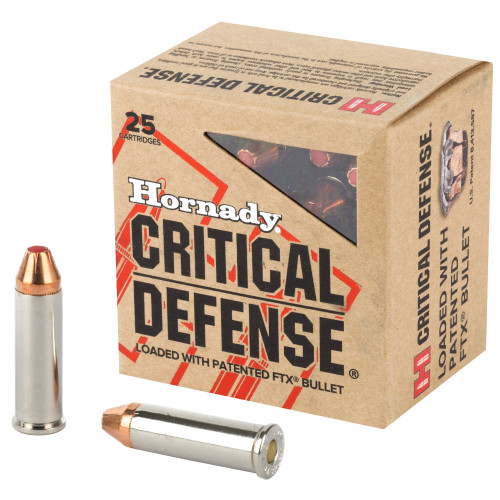 Hornady, Critical Defense, 38 Special +P, 110 Grain, Flex Tip, 25 Round Box