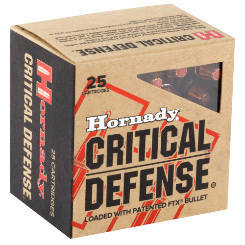 Hornady, Critical Defense, 38 Special +P, 110 Grain, Flex Tip, 25 Round Box