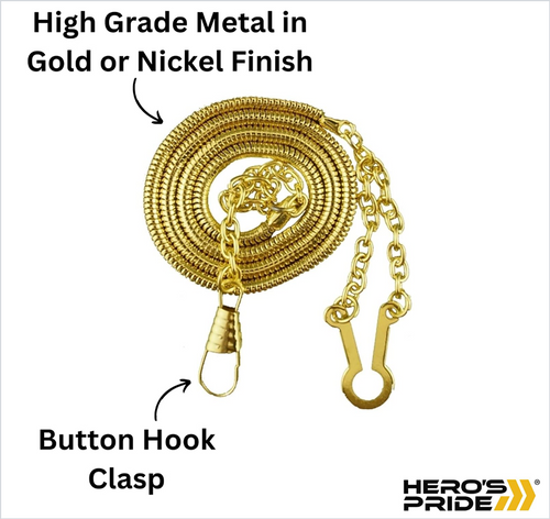 HEROS PRIDE WHISTLE CHAIN W/ BUTTON STYLE GOLD