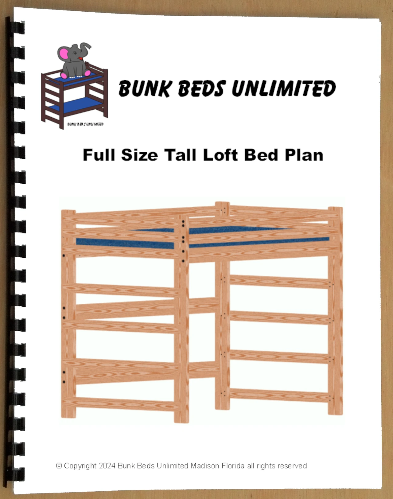 Loft or Bunk Bed Plan - Full Size Tall Height