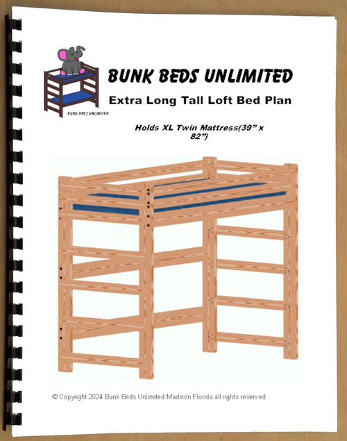 Tall Loft for Extra Long Mattress (can also be made into a bunk bed)