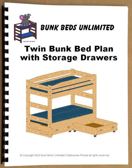 Twin Bunk Bed with Drawers (does not separate)