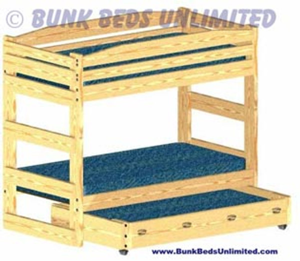 Bunk Bed Stackable with Trundle Bed