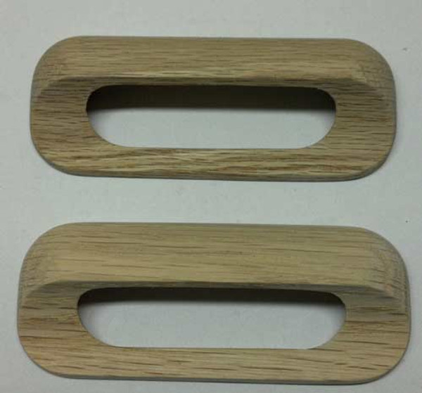 Drawer handle pulls, solid oak wooden, set of 4 with machine thread screws