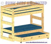 Bunk Bed Plan Stackable Twin over Twin with Trundle Bed or Large