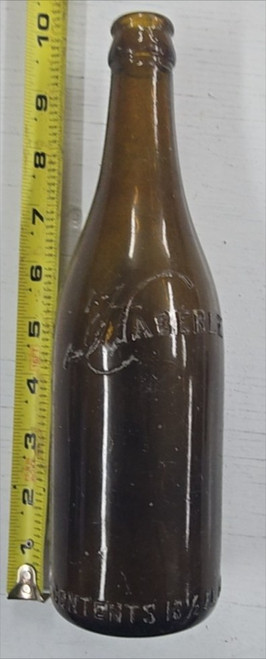 Antique Amber Glass Wilbur Soda Bottle 10 FL OZ Hutchinson Embossed - Rare Collectible