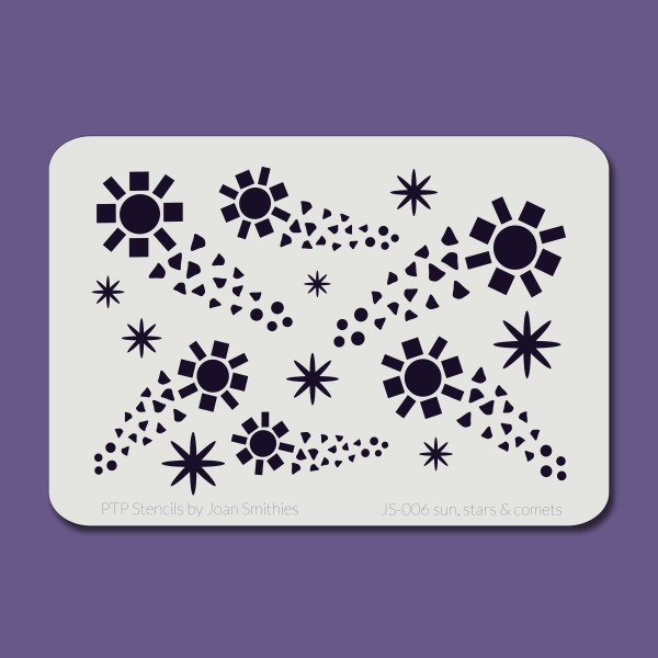 JS 006 sun stars comets stencil iStencils
