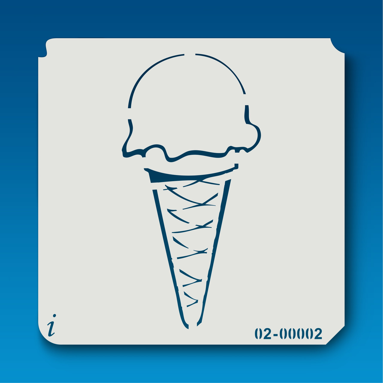02-00002 Ice Cream Cone Stencil - iStencils 02-00002-ice-cream-cone-stencil-istencils