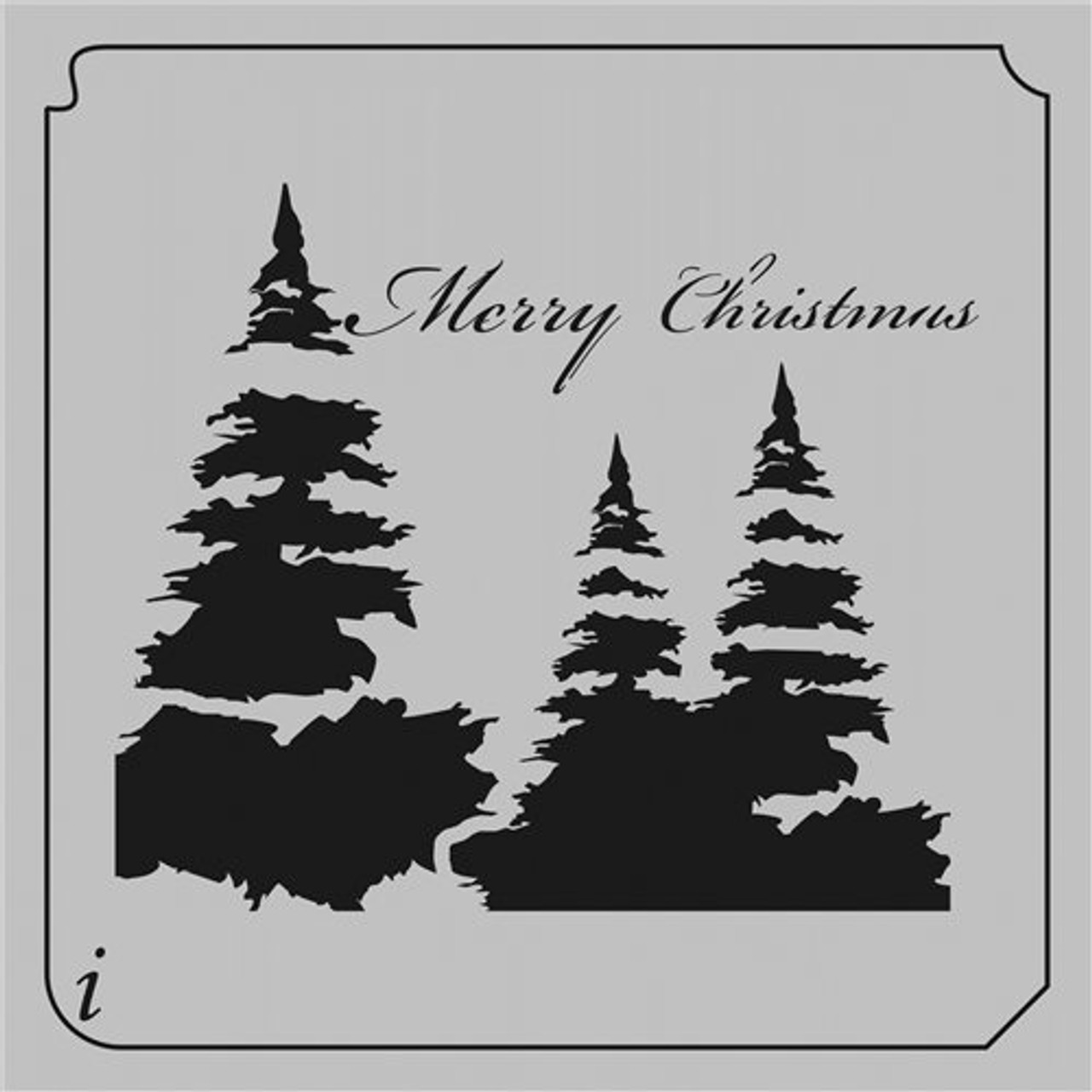 08-00023 Merry Christmas Tree Stencil - iStencils