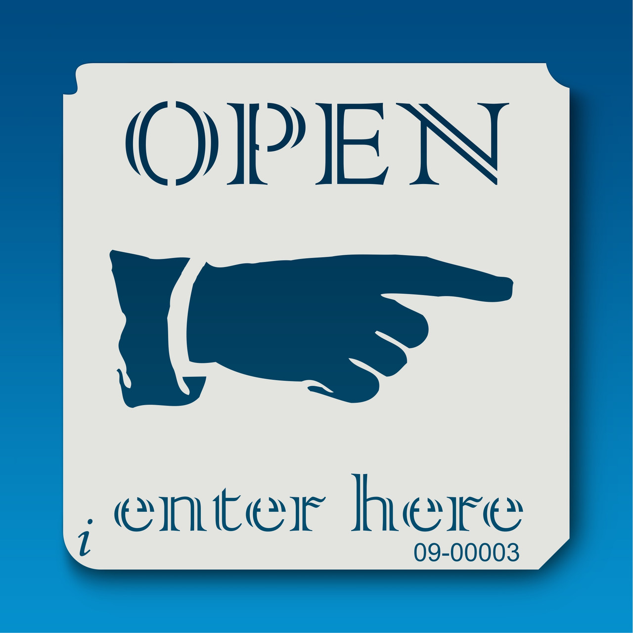 09-00003 Open Enter Here Sign - iStencils