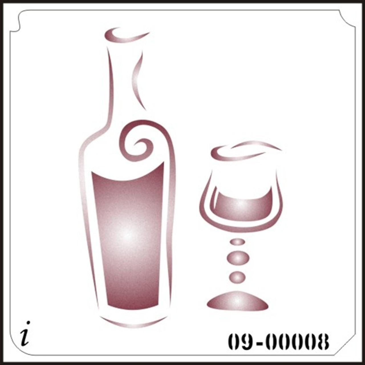 09-00008 Wine Stencil Template - iStencils 09-00008-wine-stencil-template-istencils