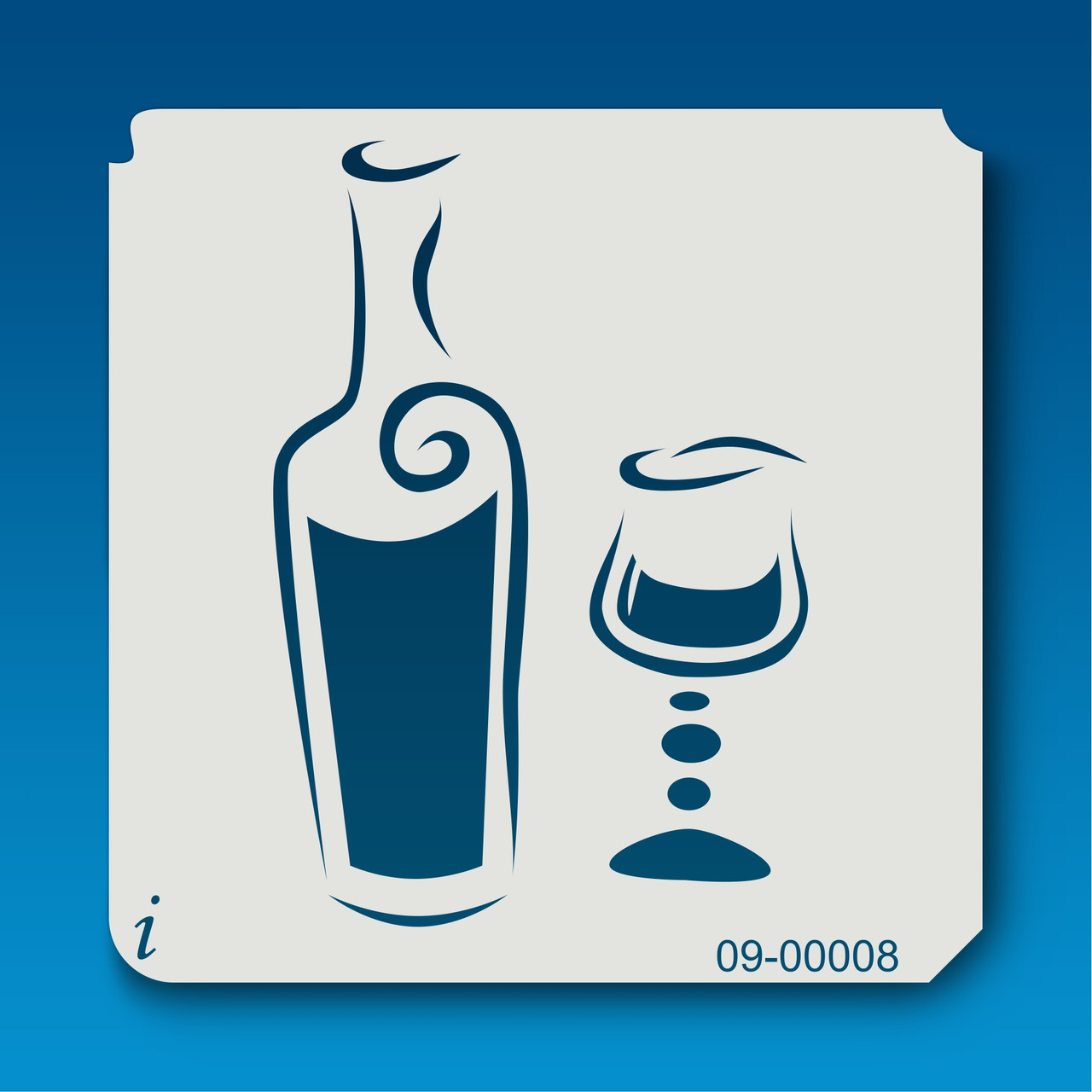 09-00008 Wine Stencil Template - iStencils 09-00008-wine-stencil-template-istencils
