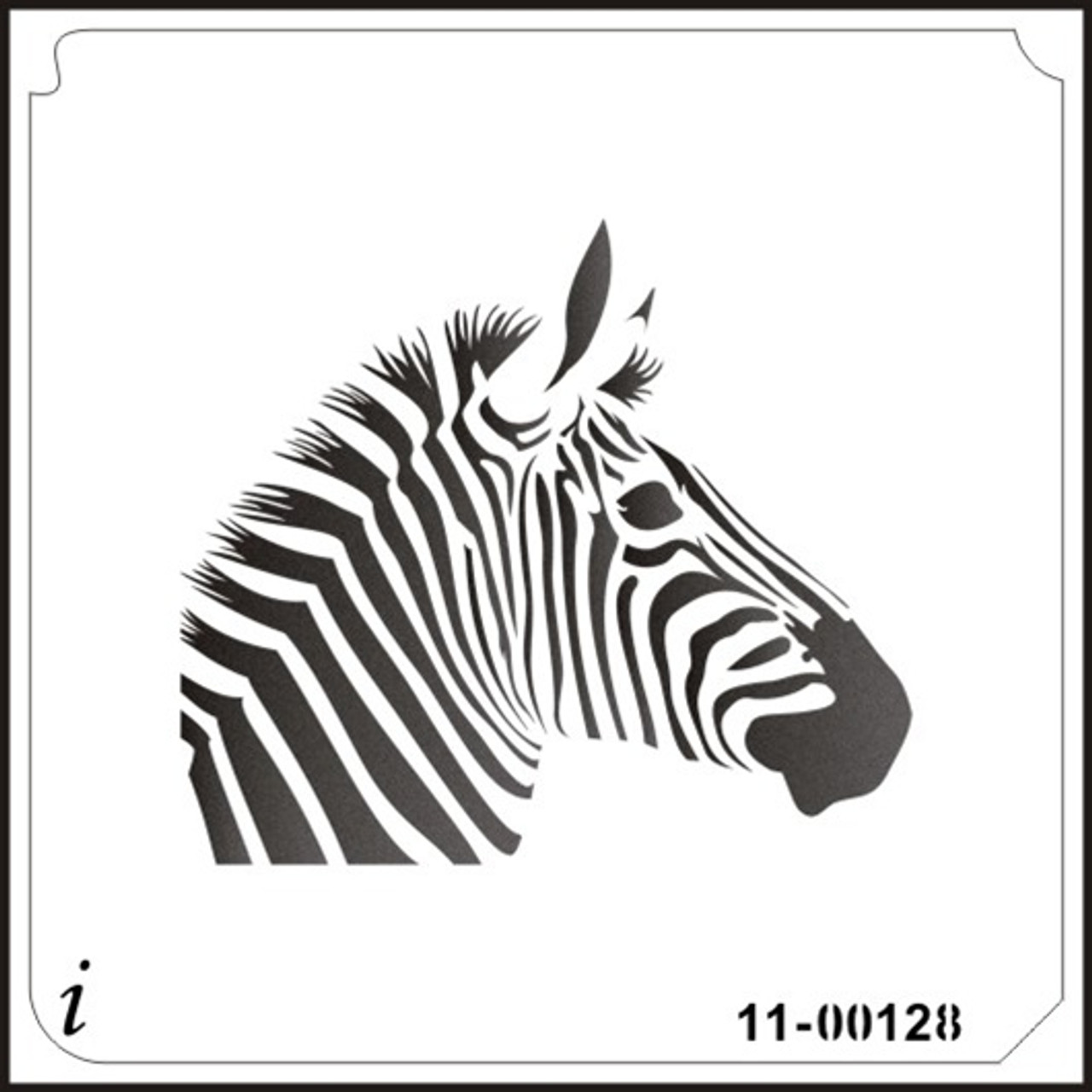 11-00128 Zebra Head Safari Animal Stencil - iStencils