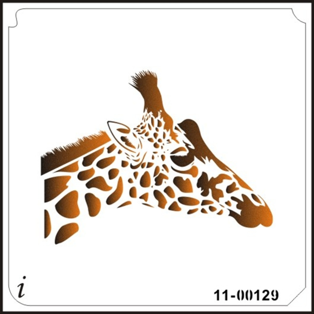 11-00129 Giraffe Head Safari Animal Stencil - iStencils