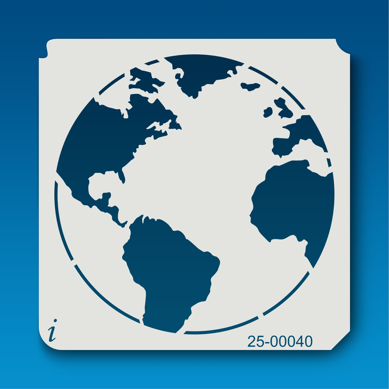 25-00040 Atlantic Ocean Globe Stencil - iStencils 25-00040-atlantic-ocean-globe-stencil-istencils