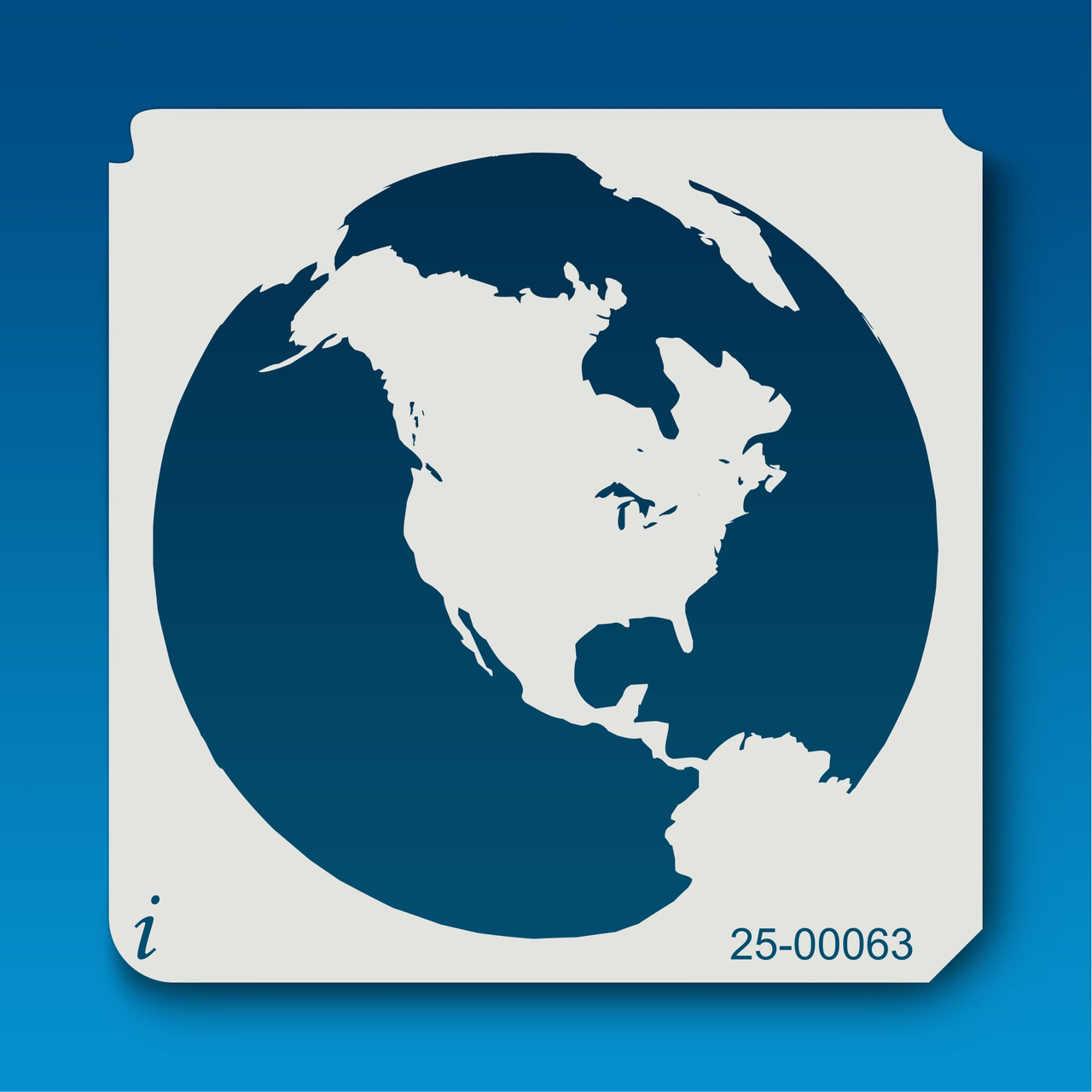 25-00063 North America Globe Stencil - iStencils 25-00063-north-america-globe-stencil-istencils