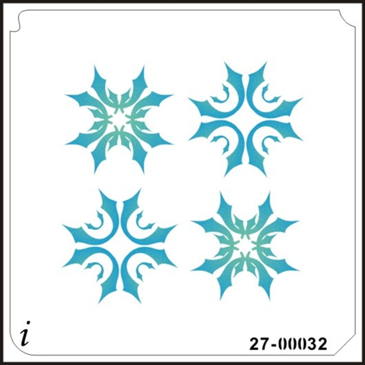 27-00032 Alternating Snowflake Stencil - iStencils