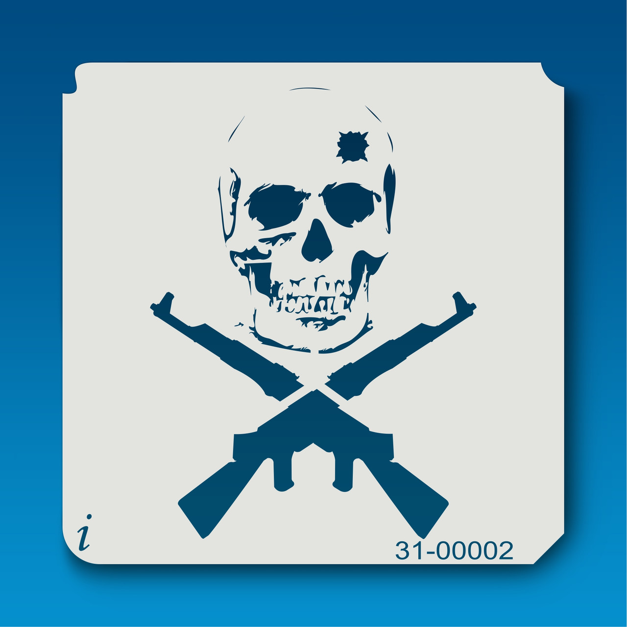 31-00002 Skull and Guns - iStencils
