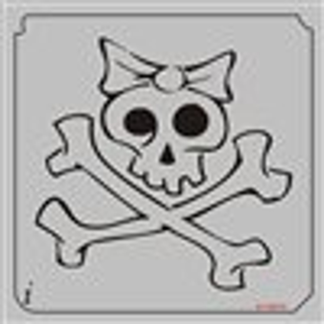 91-00072 Girly Bow Skull and Crossbones - iStencils 91-00072-girly-bow-skull-and-crossbones-istencils