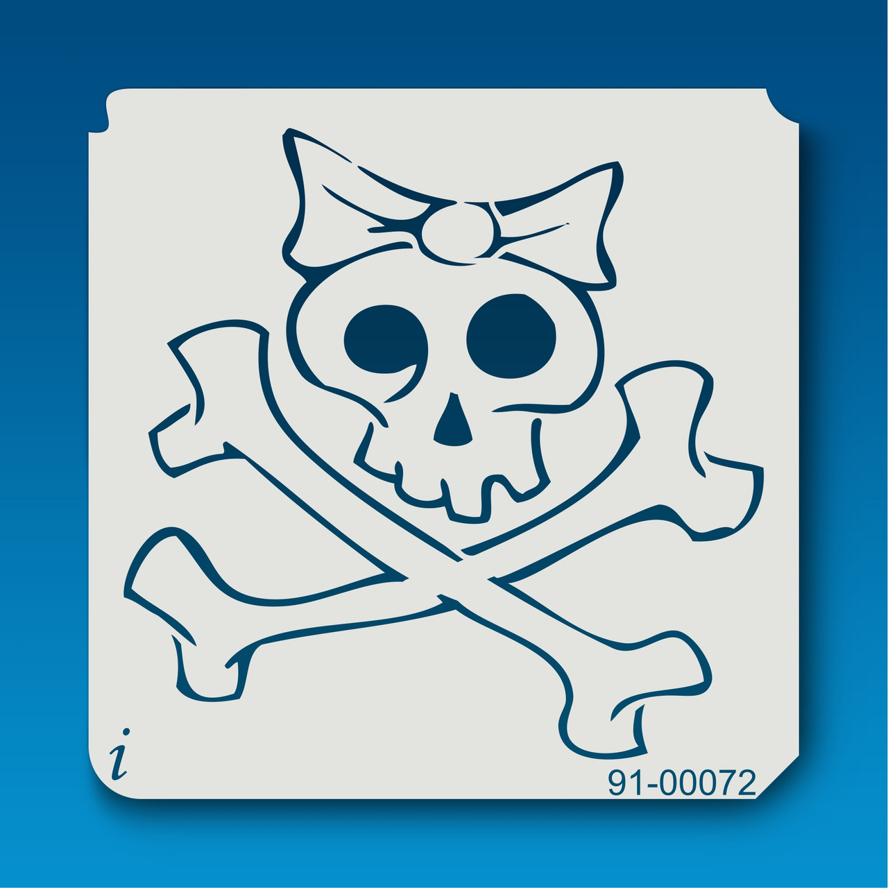91-00072 Girly Bow Skull and Crossbones - iStencils 91-00072-girly-bow-skull-and-crossbones-istencils