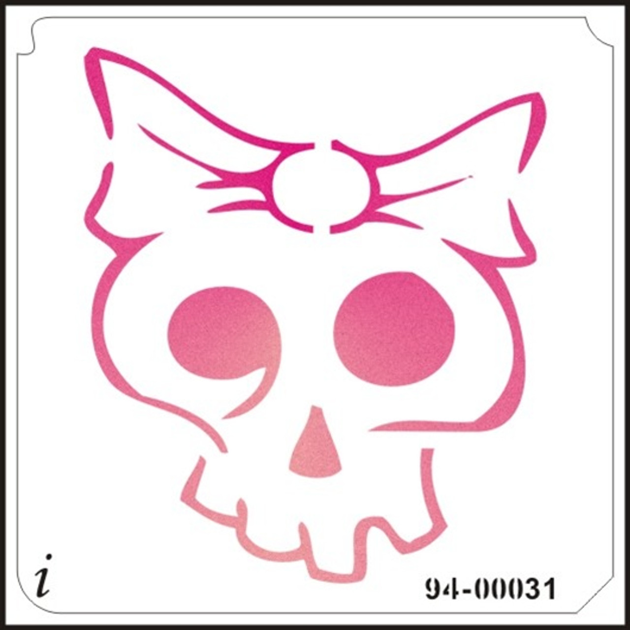 94-00031 Bow Skull Stencil - iStencils 94-00031-bow-skull-stencil-istencils