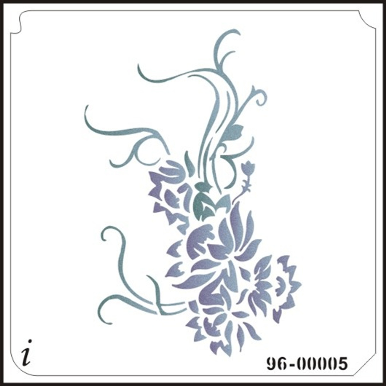 96-00005 Flowers on Vines Stencil - iStencils 96-00005-flowers-on-vines-stencil-istencils