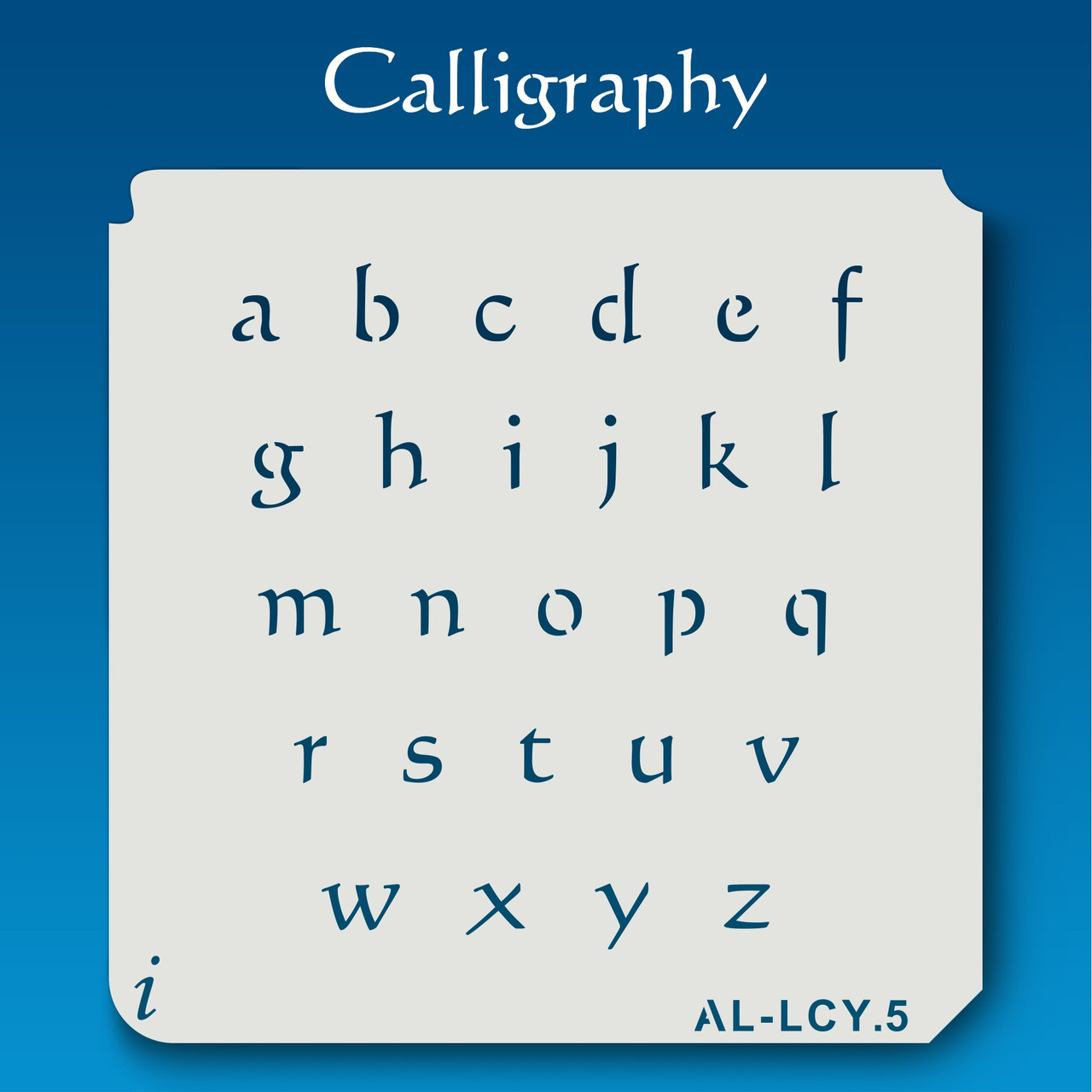 AL-LCY Calligraphy - Alphabet Stencil Lowercase - iStencils