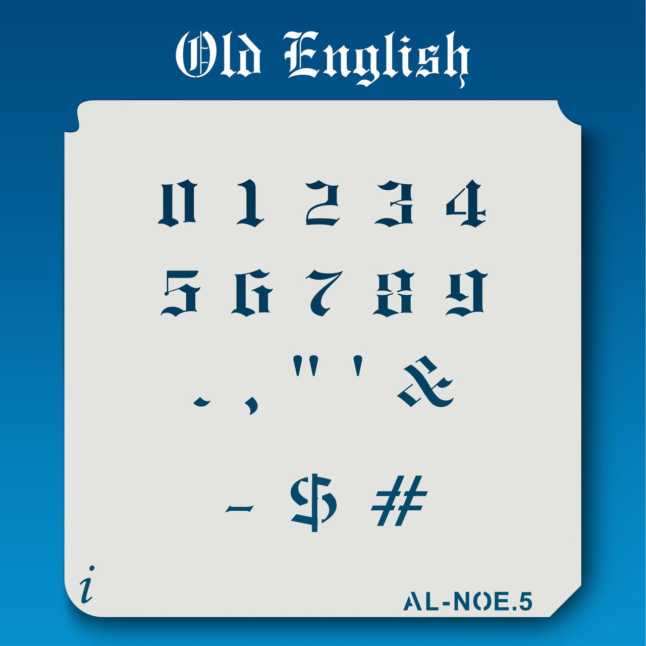 Old English Letter and Number Set