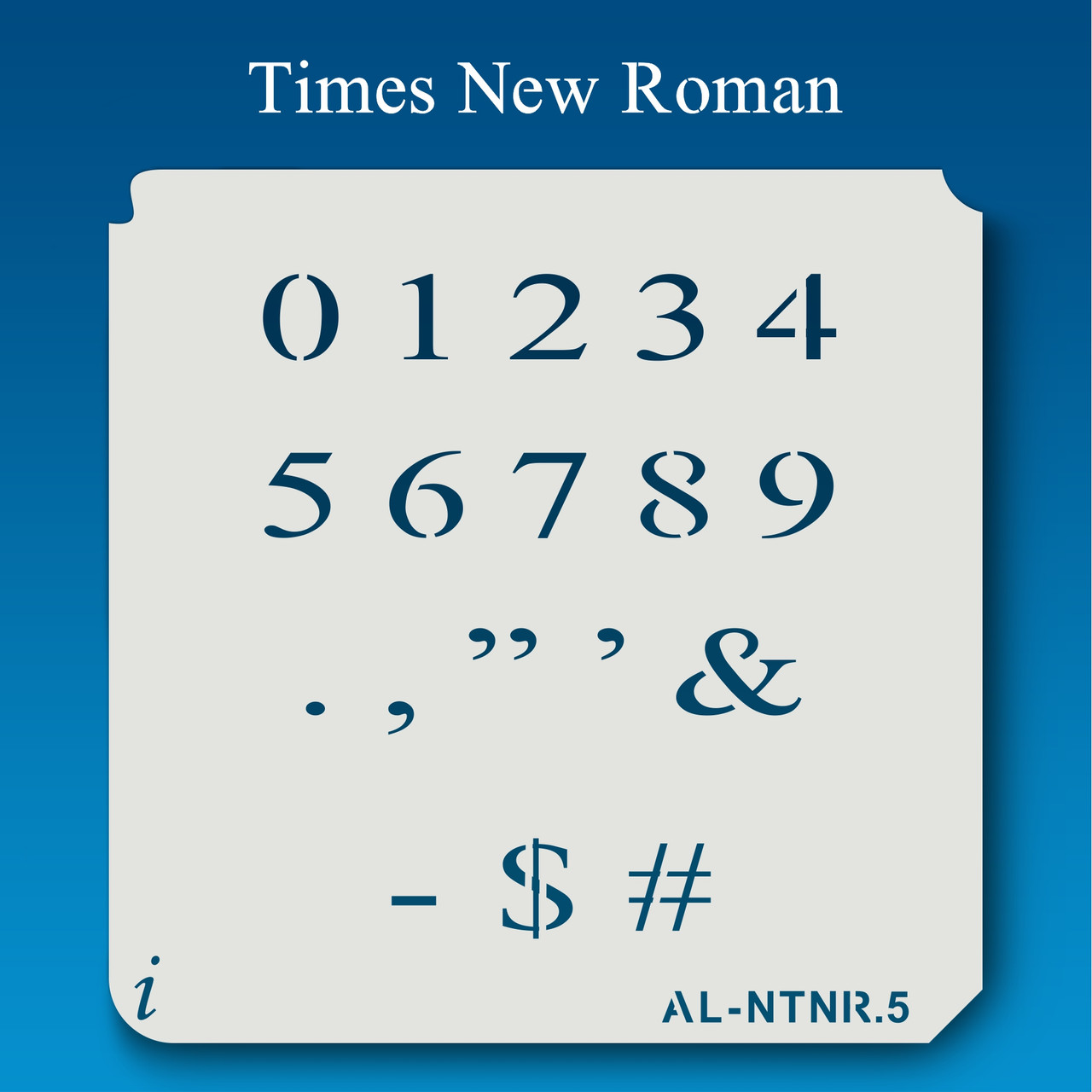 AL-NTNR Times New Roman - Numbers Stencil - iStencils al-ntnr-times-new-roman-numbers-stencil-istencils
