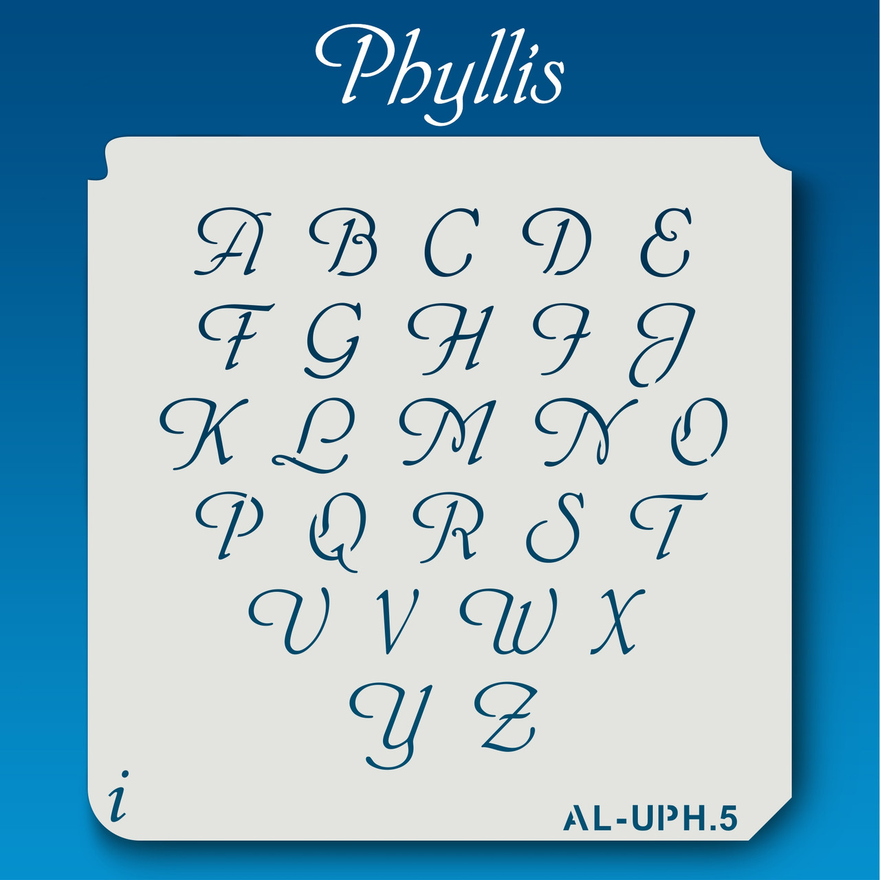 Phyllis Font Alphabet Stencil, Letter Stencils