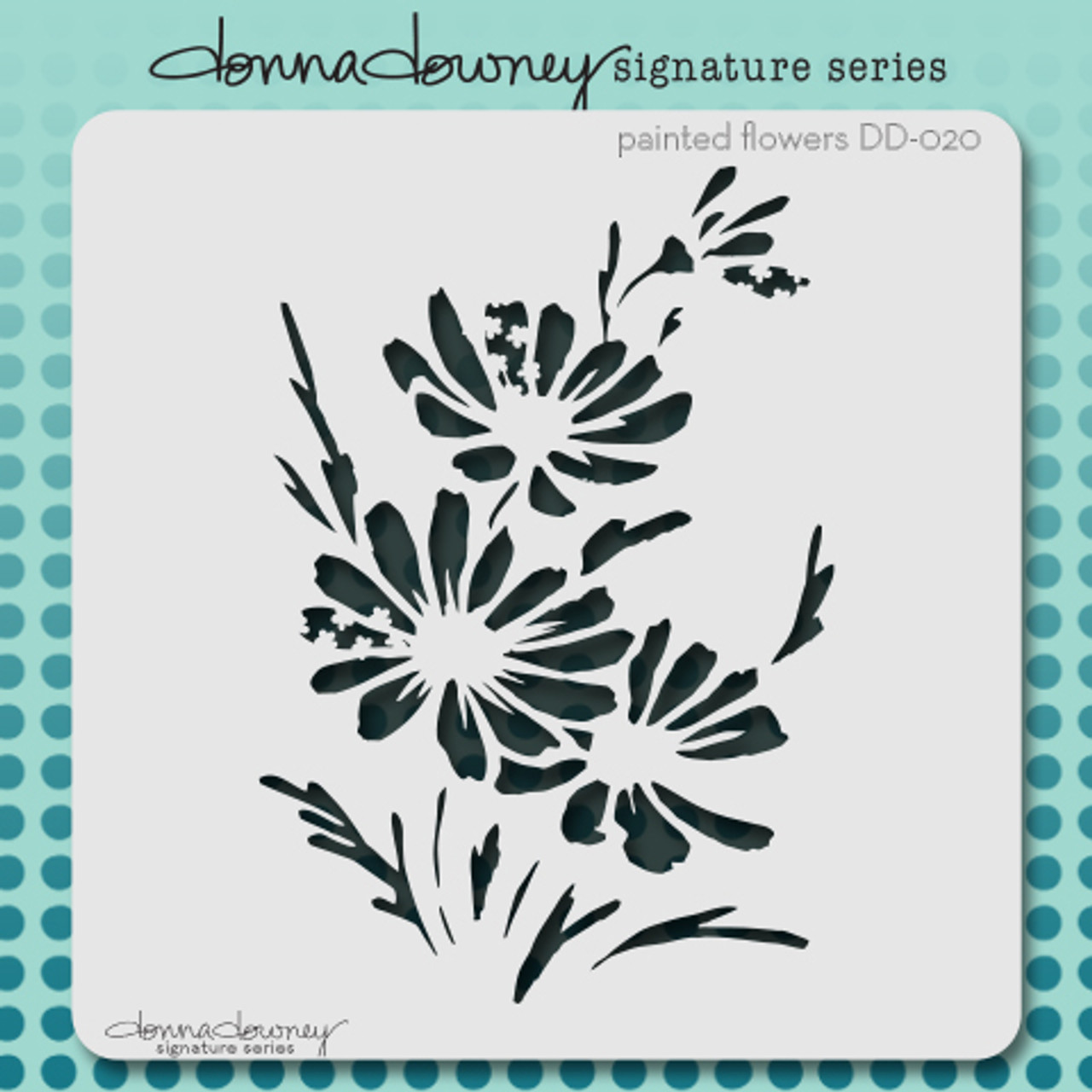 DD-020 painted flowers stencil - iStencils