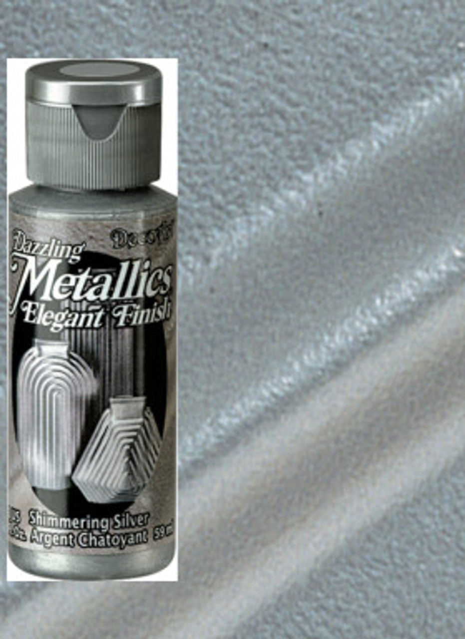 Shimmering Silver - Dazzling Metallic Acrylic Paint (2oz) - iStencils