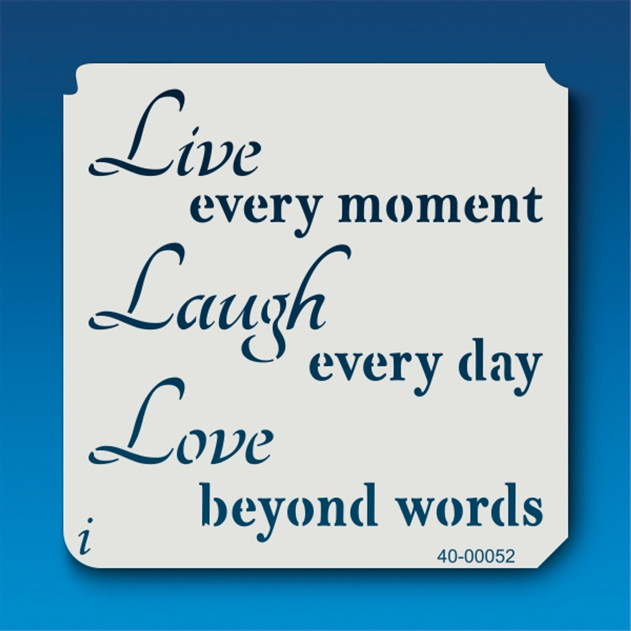 40-00052 Live Laugh Love Saying Stencil - iStencils 40-00052-live-laugh-love-saying-stencil-istencils