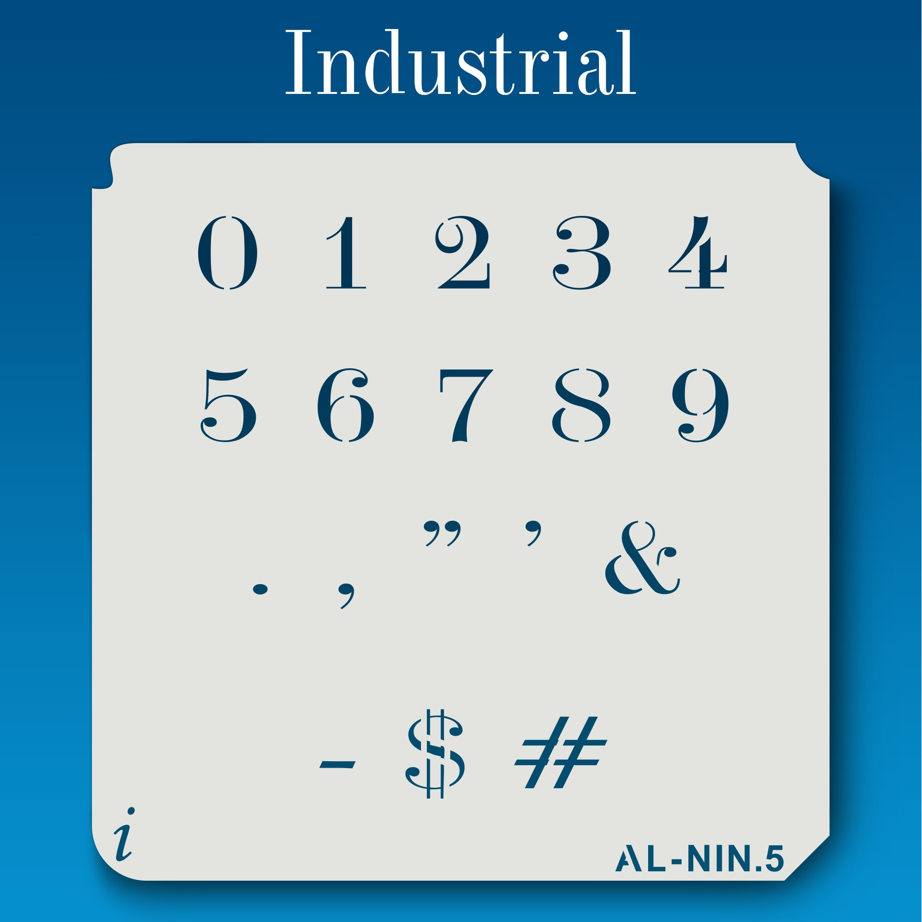 AL-NIN Industrial - Numbers Stencil - iStencils