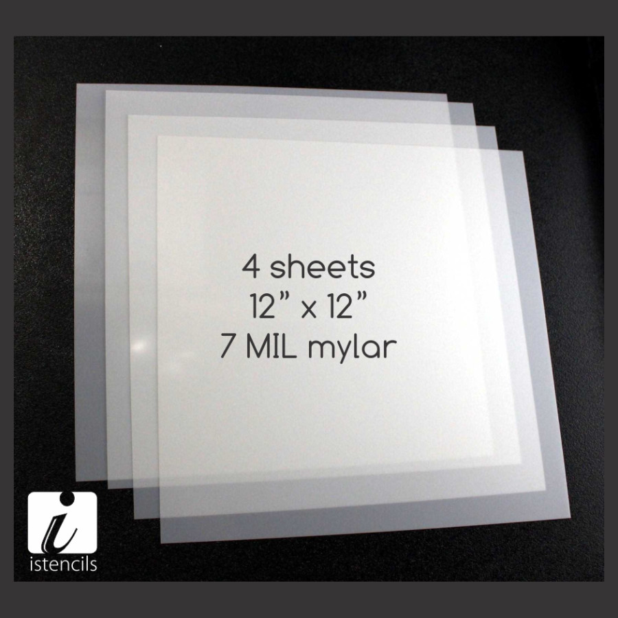 blank mylar stencil sheets 12" x 12" (4 sheets) iStencils