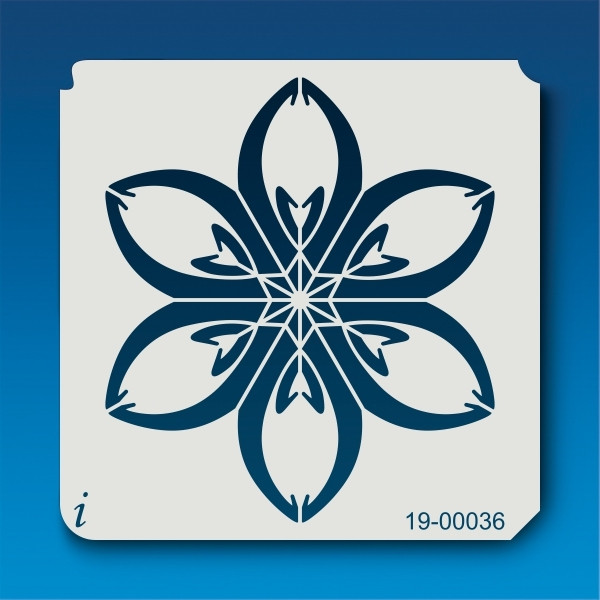 1900036 Six Petal Flower Airbrush Stencil iStencils