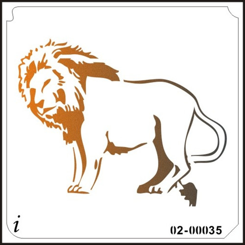 02-00035 Lion Animal Stencil