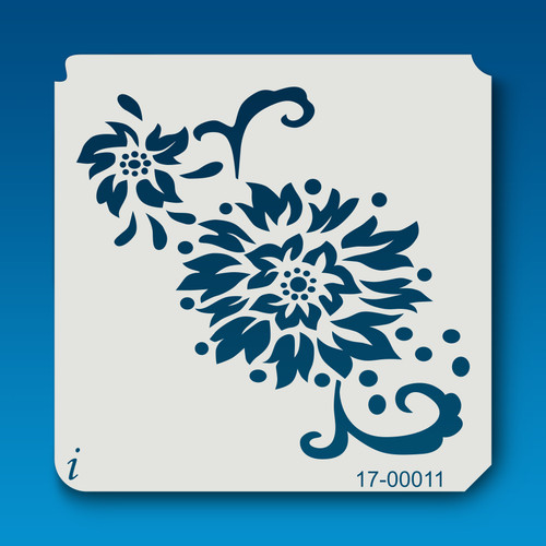 17-00011 Abstract Peony Stencil