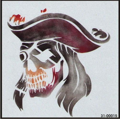 31-00015 Pirate Captain Skull Stencil