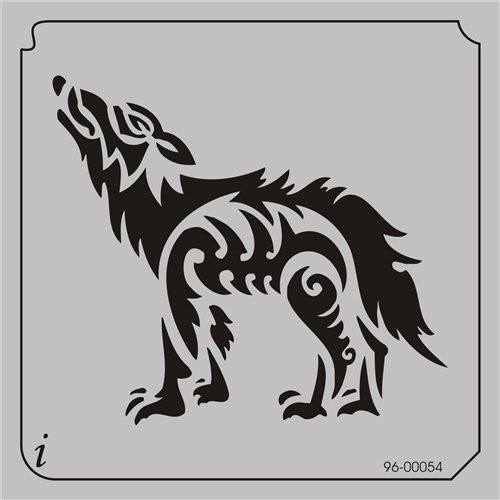 96-00054 Howling Wolf Tattoo Stencil