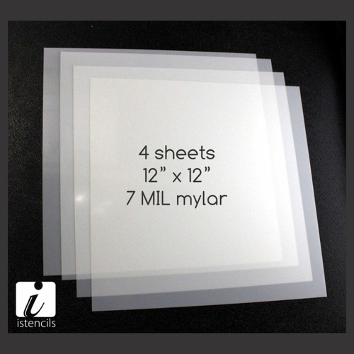 blank mylar stencil sheets 12" x 12" (4 sheets)