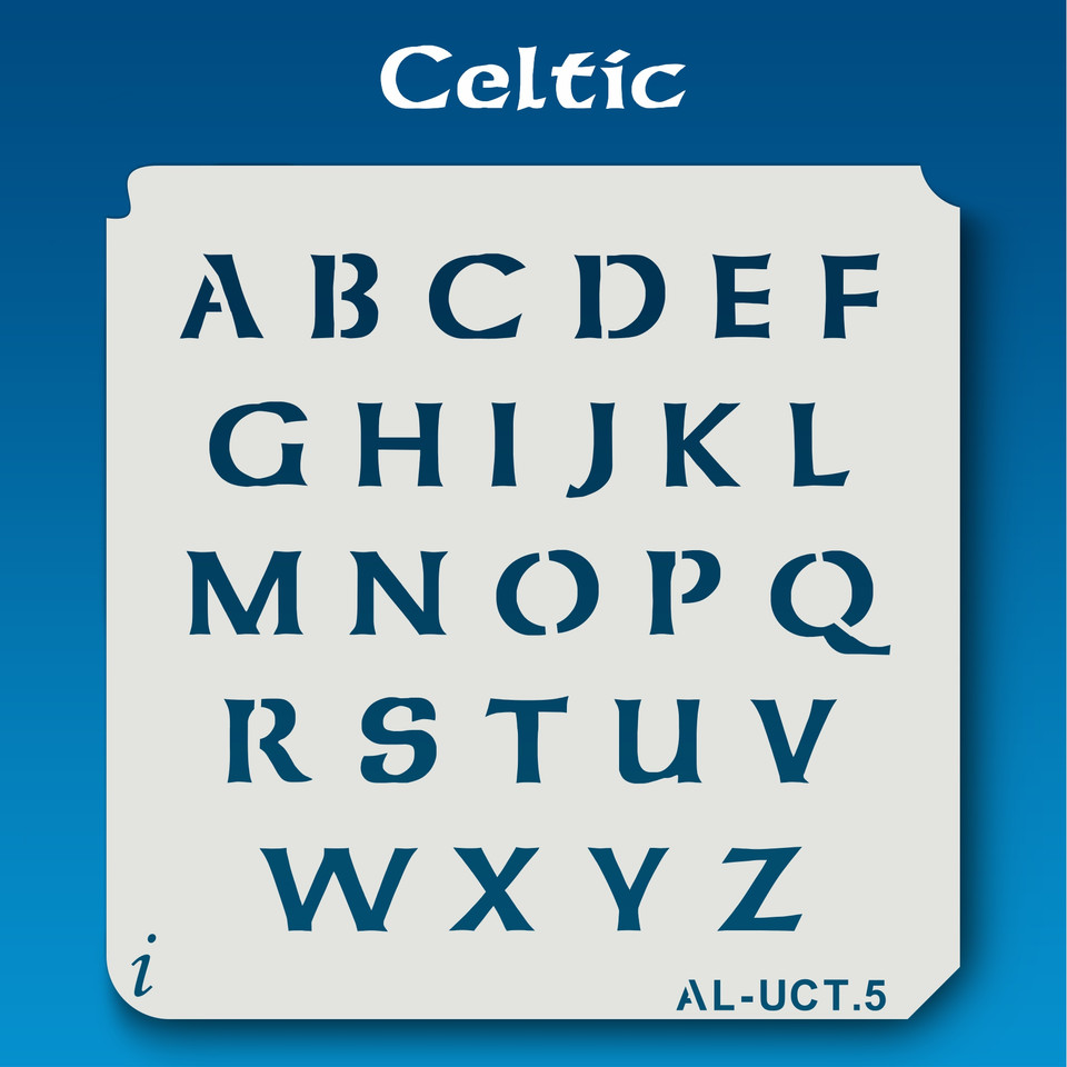 AL-UCT Celtic - Alphabet Stencil Uppercase - iStencils